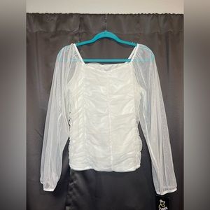 dressy White lace shirt from target .Great for  the Holidays